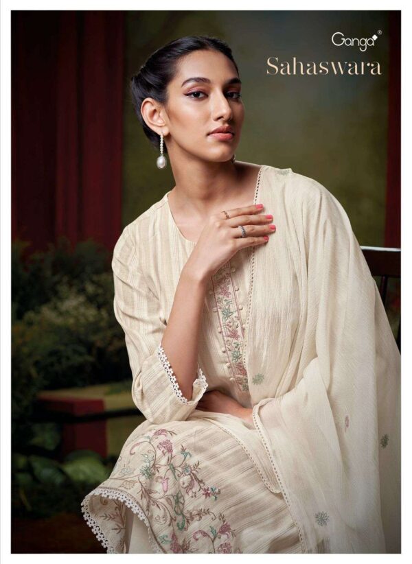 My Fashion Road Ganga Fashion Sahaswara Exclusive Jacquard Style Cotton Suit | C1894