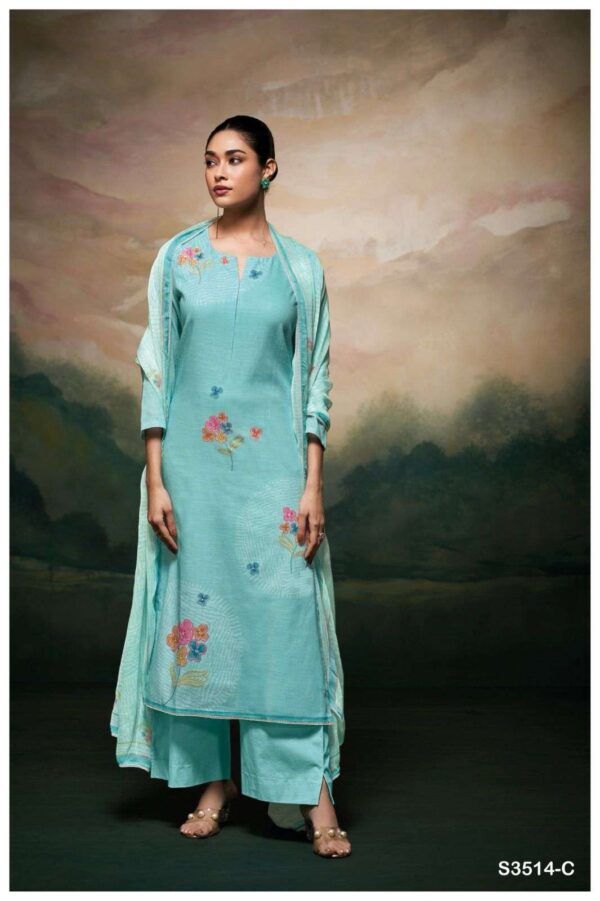 My Fashion Road Ganga Laynie Designer Stylish Cotton Suit | S3514 – C
