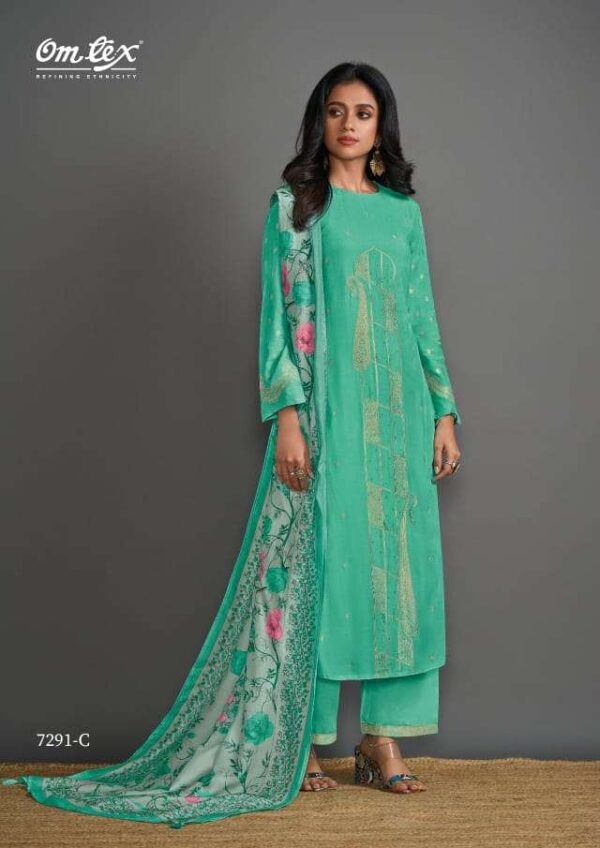 My Fashion Road Omtex Breeze Exclusive Stylish Muslin Jacquard Suit | 7291-C