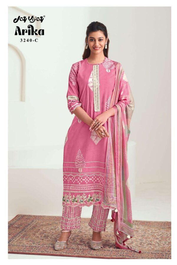 My Fashion Road Jay Vijay Arika Pure Cotton Fancy Ladies Suit | 3240-C