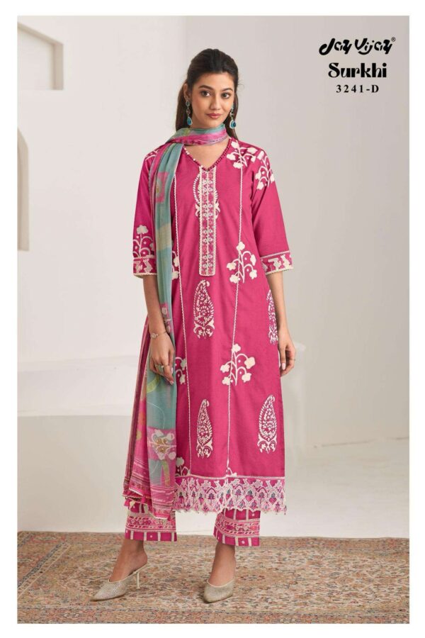 My Fashion Road Jay Vijay Surkhi Exclusive Pure Cotton Suit | 3241-D