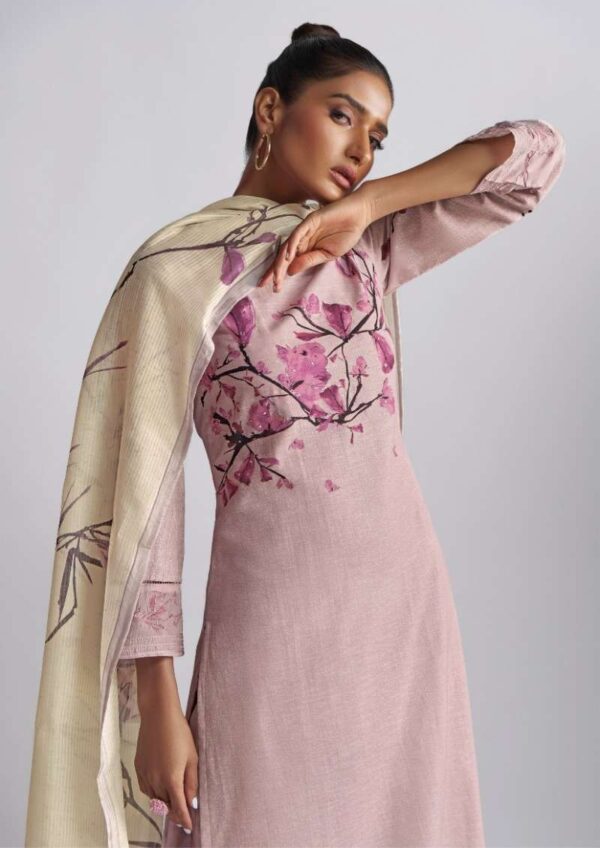 My Fashion Road Omtex Ivory Digital Printed Cotton Linen Suit | 6911-A