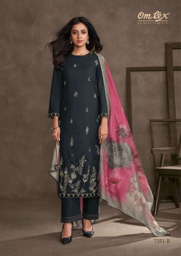 My Fashion Road Omtex Drape Lawn Cotton Premium Designs Suit | 7351-B
