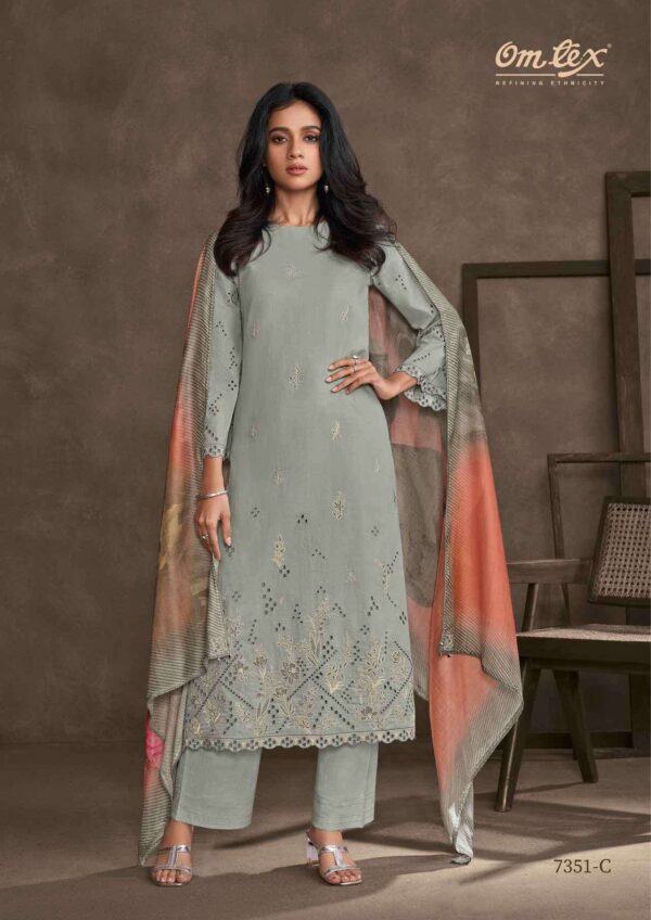 My Fashion Road Omtex Drape Lawn Cotton Premium Designs Suit | 7351-C