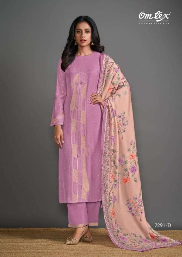 My Fashion Road Omtex Breeze Exclusive Stylish Muslin Jacquard Suit | 7291-D