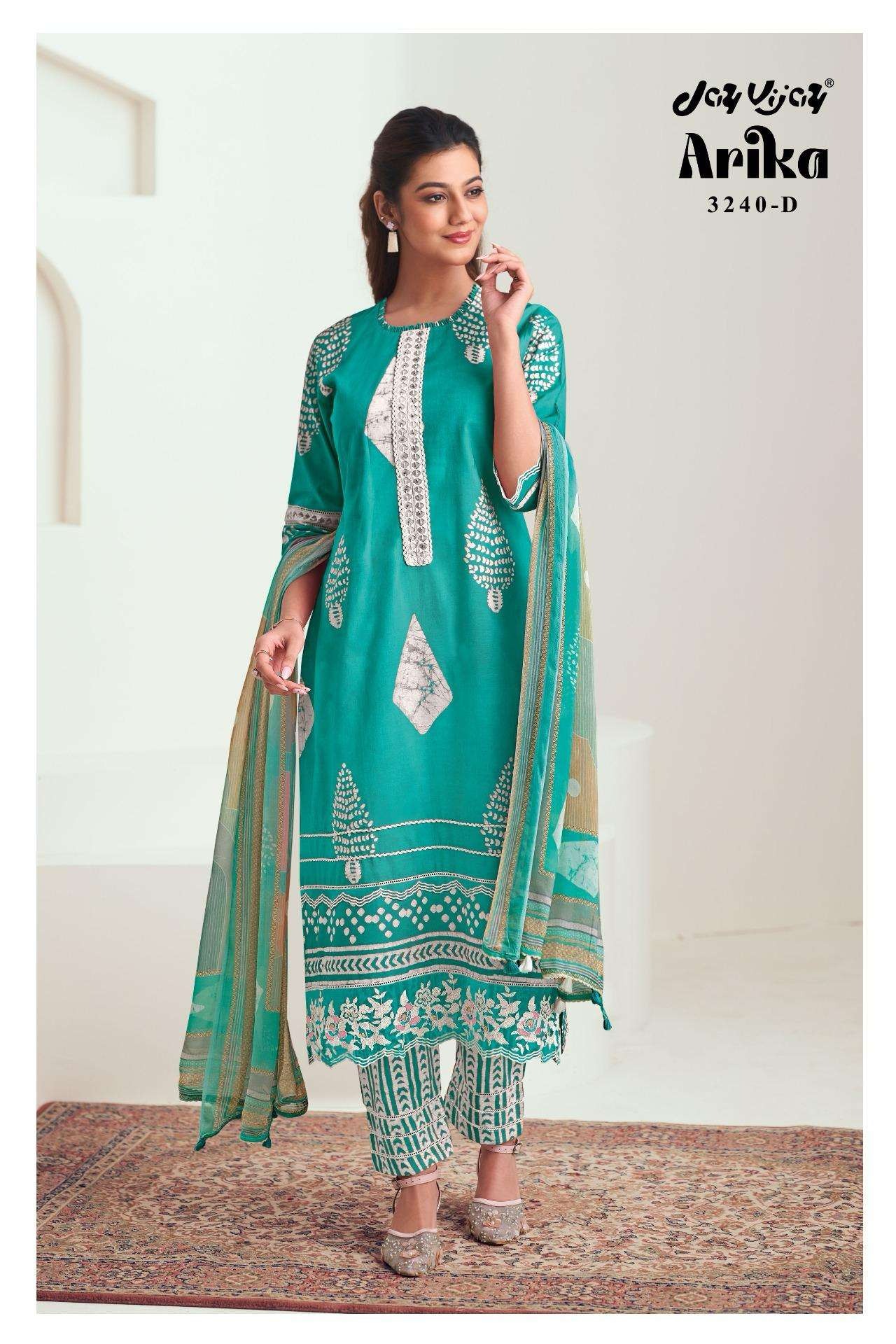 My Fashion Road Jay Vijay Arika Pure Cotton Fancy Ladies Suit | 3240-D My Fashion Road Jay Vijay Arika Pure Cotton Fancy Ladies Suit | 3240-D