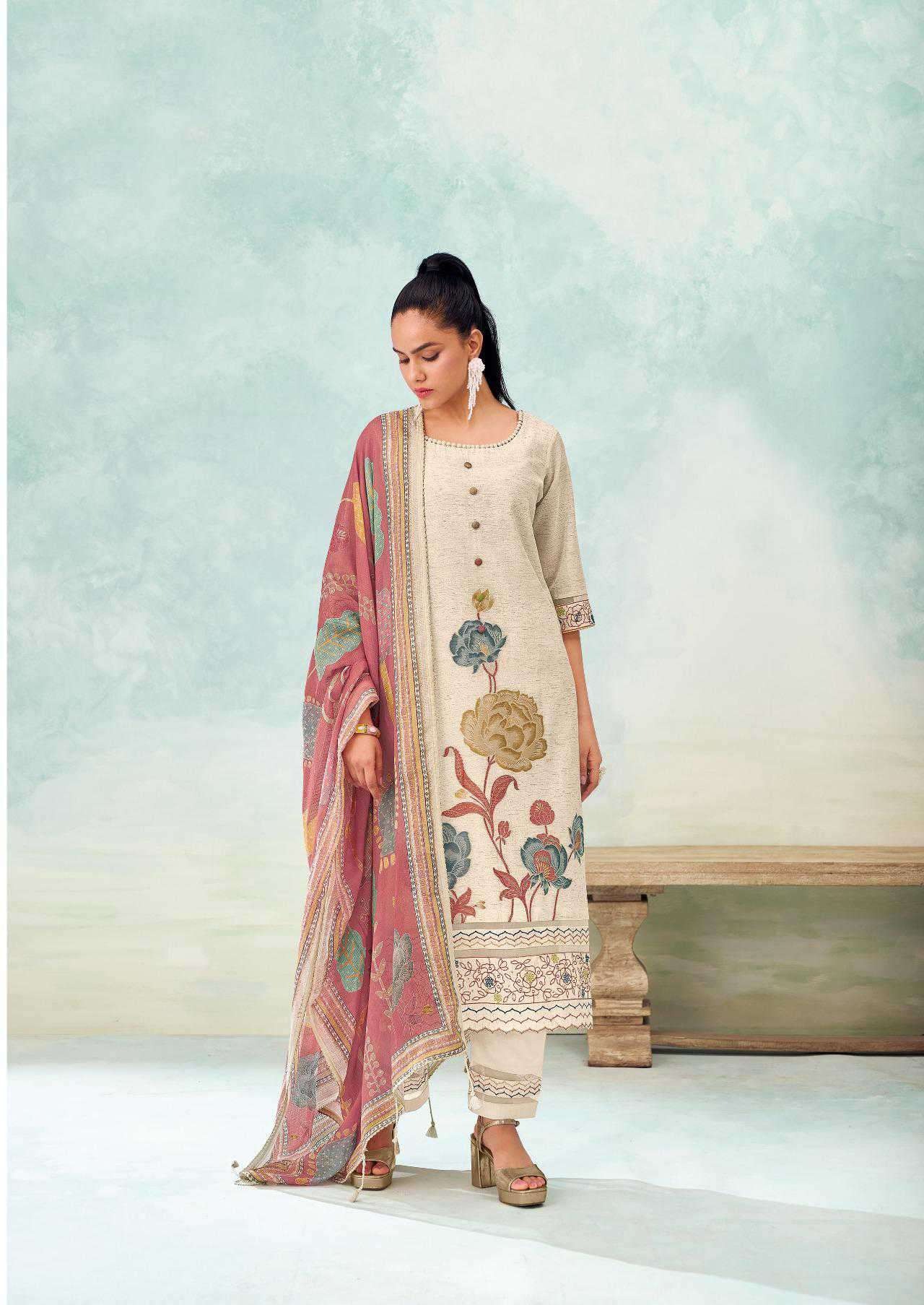 My Fashion Road Jay Vijay Gulmohar Linen Exclusive Designer Linen Suit | 9764 My Fashion Road Jay Vijay Gulmohar Linen Exclusive Designer Linen Suit | 9764