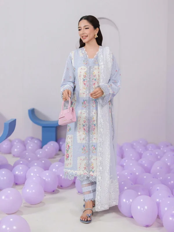My Fashion Road Qalamkar QPrints Embroidered Lawn Collection 2025 | EM-02A