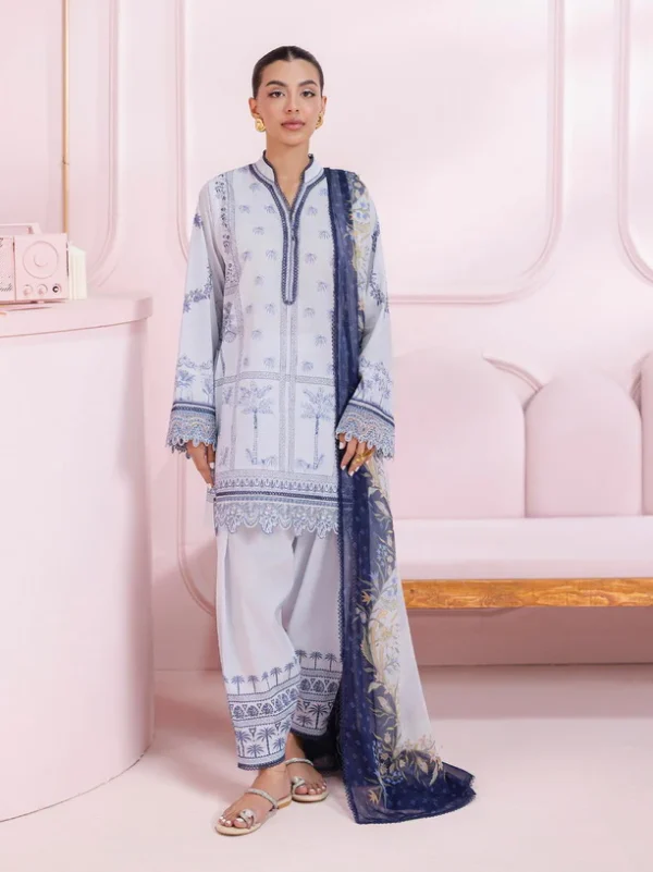 My Fashion Road Qalamkar QPrints Embroidered Lawn Collection 2025 | EM-06A