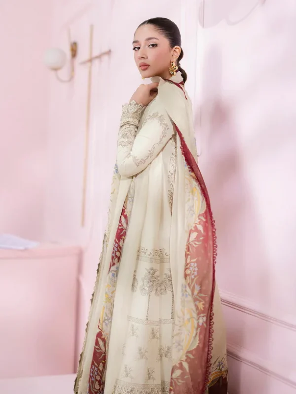 My Fashion Road Qalamkar QPrints Embroidered Lawn Collection 2025 | EM-06B