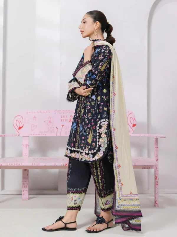My Fashion Road Qalamkar QPrints Embroidered Lawn Collection 2025 | EM-09B
