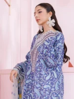 My Fashion Road Qalamkar QPrints Embroidered Lawn Collection 2025 | EM-10A