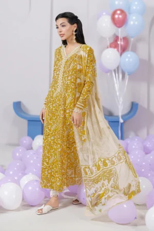 My Fashion Road Qalamkar QPrints Embroidered Lawn Collection 2025 | EM-10B