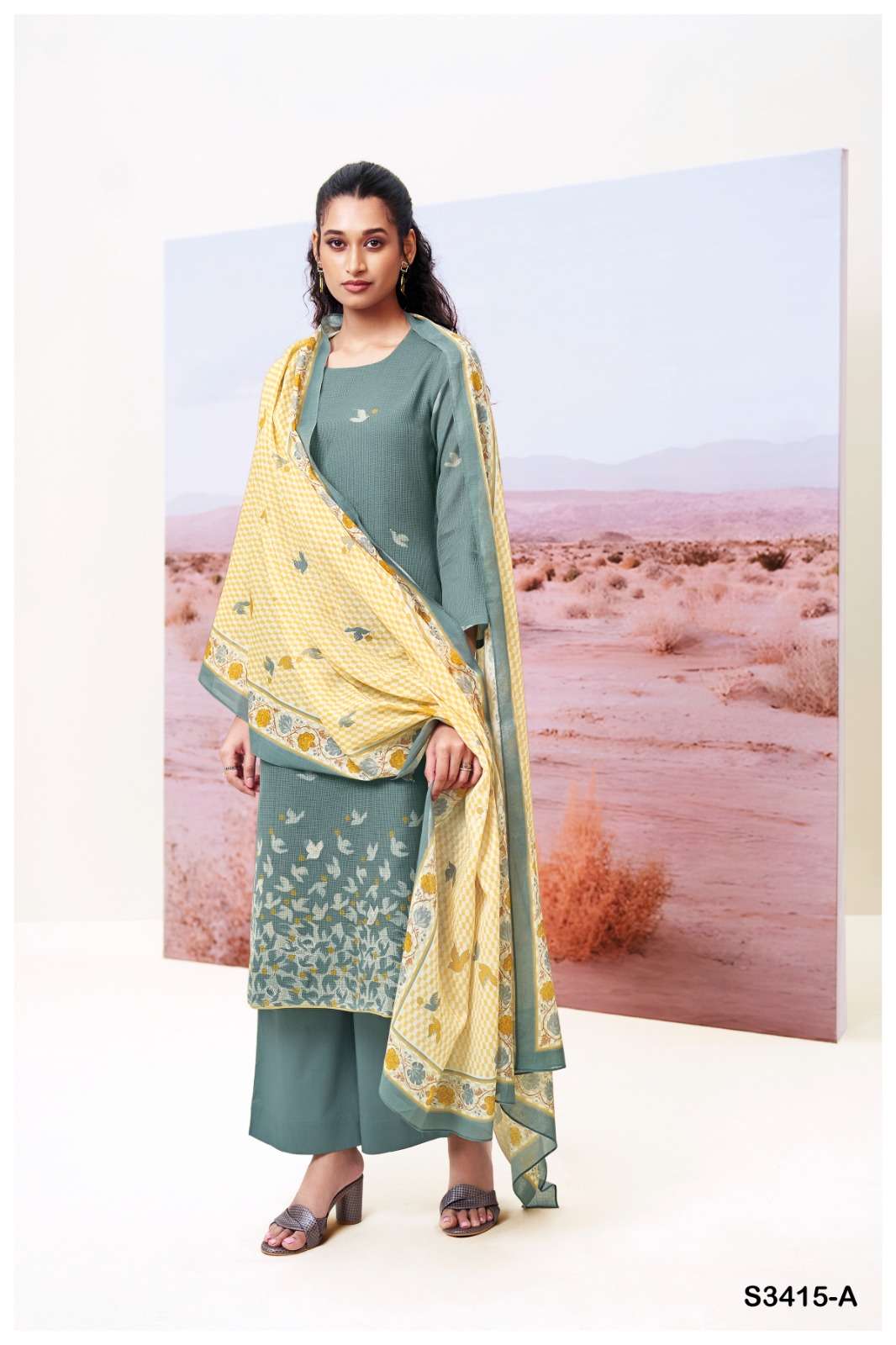 My Fashion Road Ganga Fashion Abeeha Fancy Bemberg Cotton Suit | S3415-A My Fashion Road Ganga Fashion Abeeha Fancy Bemberg Cotton Suit | S3415-A