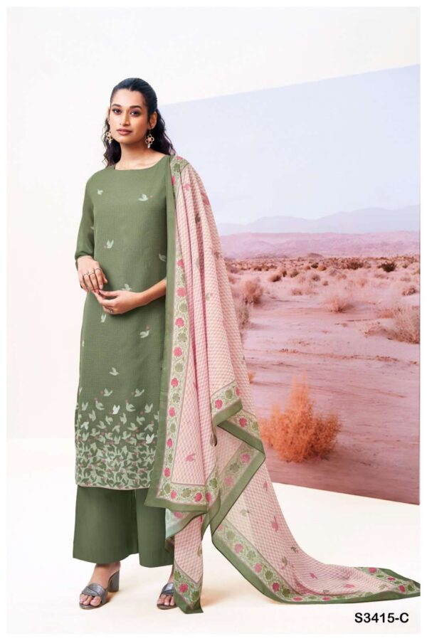My Fashion Road Ganga Fashion Abeeha Fancy Bemberg Cotton Suit | S3415-C