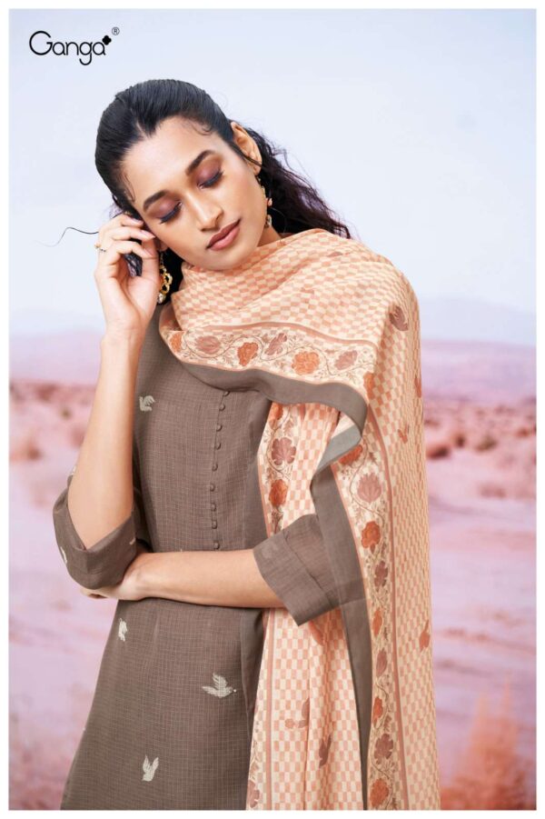 My Fashion Road Ganga Fashion Abeeha Fancy Bemberg Cotton Suit | S3415-D