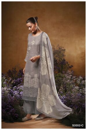 My Fashion Road Ganga Fashion Kaiya Printed Cotton Linen Suit | S3552-C