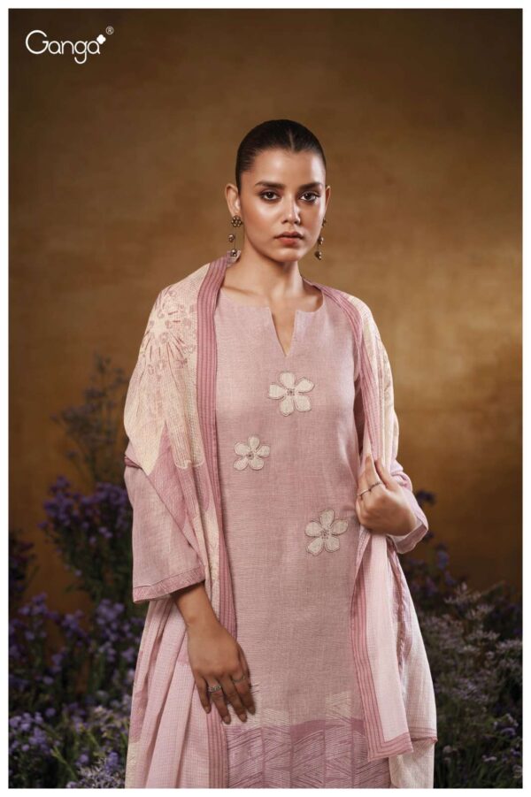 My Fashion Road Ganga Fashion Kaiya Printed Cotton Linen Suit | S3552-A