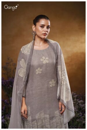 My Fashion Road Ganga Fashion Kaiya Printed Cotton Linen Suit | S3552-C