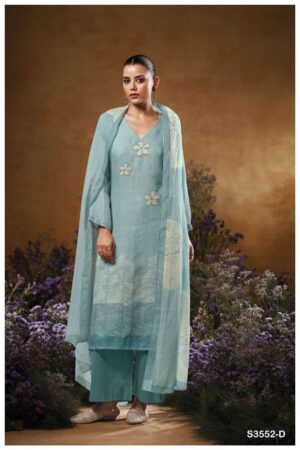 My Fashion Road Ganga Fashion Kaiya Printed Cotton Linen Suit | S3552-D