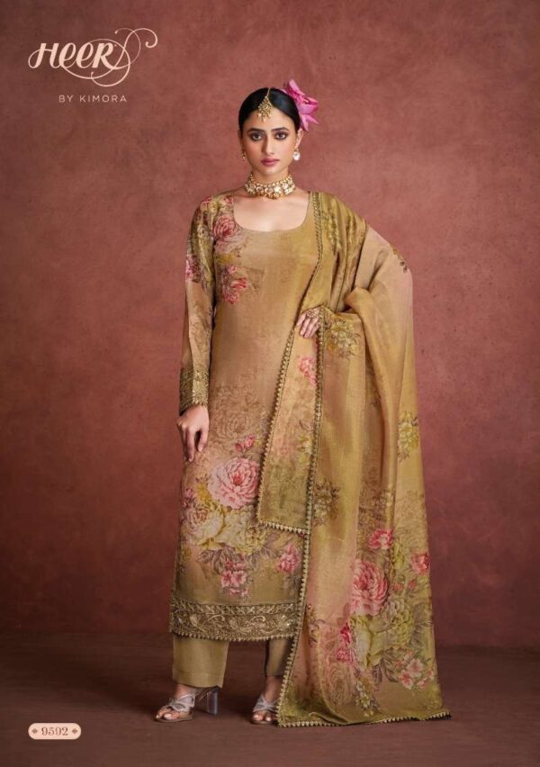 My Fashion Road Kimora Heer Rabia Fancy Digital printed Muslin Suit | 9592