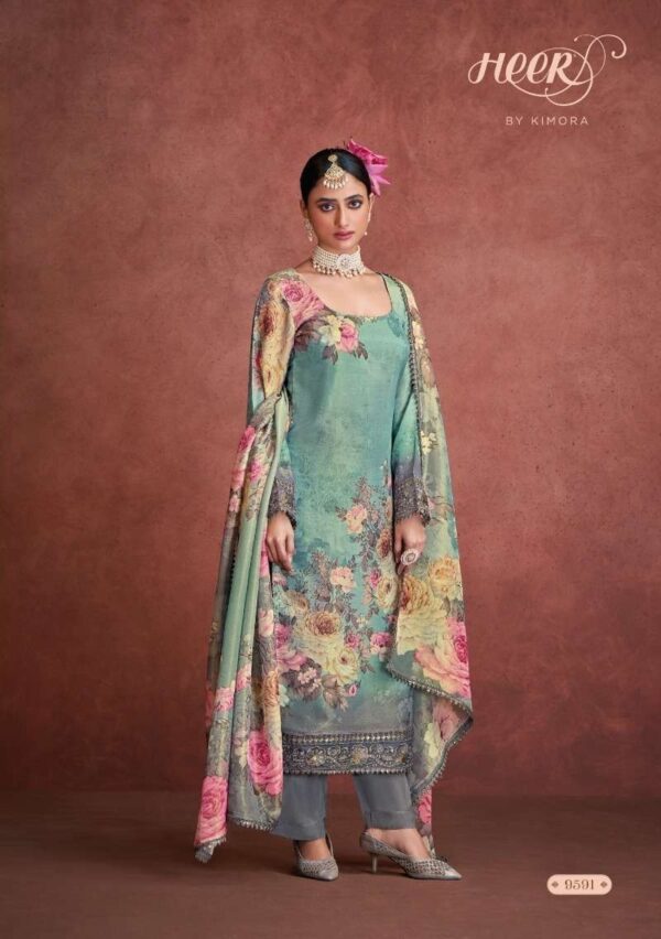 My Fashion Road Kimora Heer Rabia Fancy Digital printed Muslin Suit | 9591