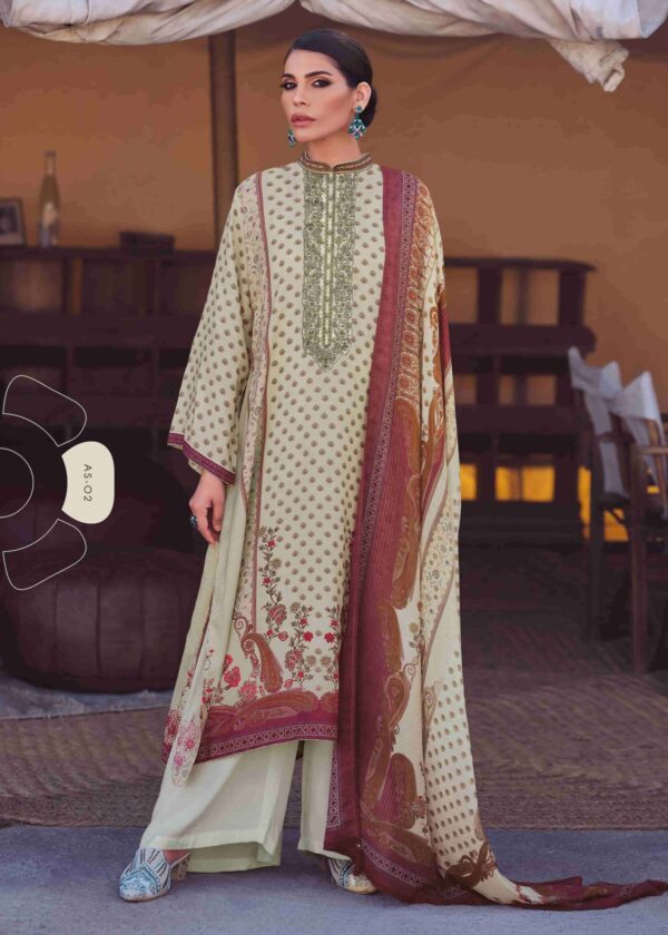 My Fashion Road Varsha Aisha Digital Printed Fancy Muslin Unstitched Suit | AS-02