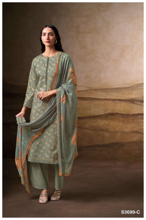 My Fashion Road Ganga Fashion Erisha Printed Cotton Fancy Salwar Kameez | S3699 – C