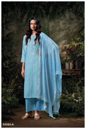 My Fashion Road Ganga Fashion Frinisa Fancy Printed Cotton Ganga Fashion Suit | S3583-A