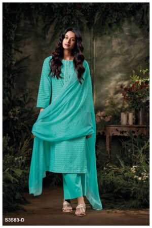 My Fashion Road Ganga Fashion Frinisa Fancy Printed Cotton Ganga Fashion Suit | S3583-D