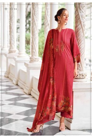 My Fashion Road Varsha Cross Stitch Exclusive Russian Silk Suit |  CS – 02