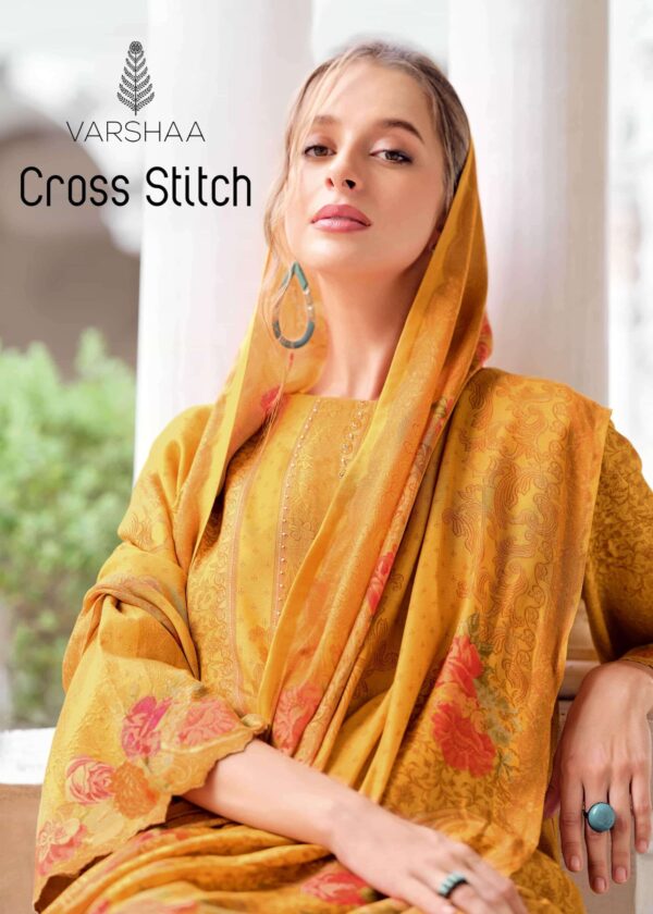 My Fashion Road Varsha Cross Stitch Exclusive Russian Silk Suit |  CS – 04