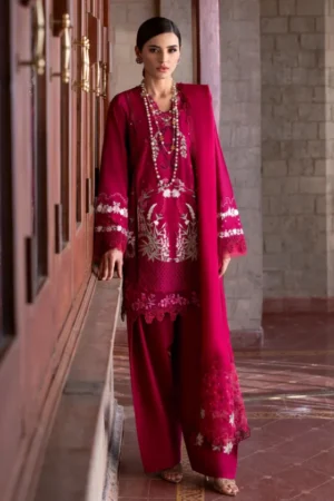My Fashion Road Crimson by Saira Shakira Bloom Unstitched Lawn 2025 || Faye 7-B