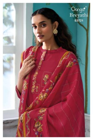 My Fashion Road Ganga Fashion Breyathi Fancy Printed Cotton Satin Suit | S3721 – D
