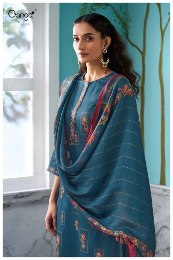 My Fashion Road Ganga Fashion Breyathi Fancy Printed Cotton Satin Suit | S3721 – B