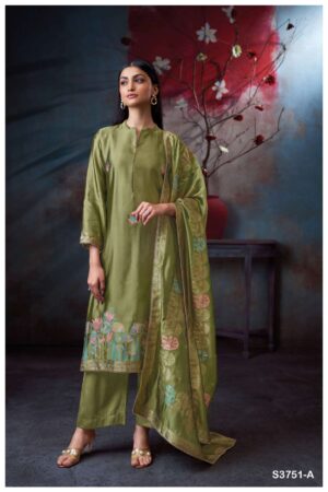 My Fashion Road Ganga Fashion Cassidy Designer Woven Silk Suit | S3751 – A