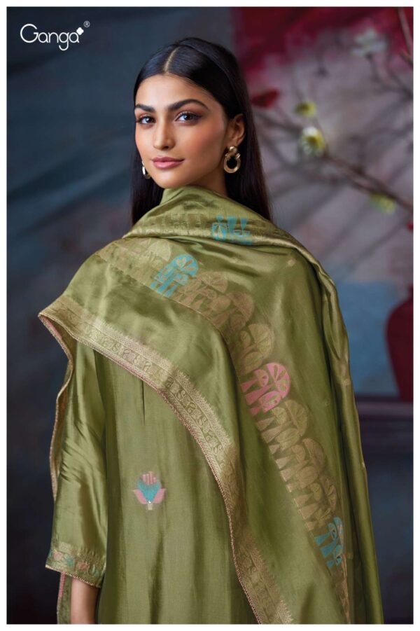 My Fashion Road Ganga Fashion Cassidy Designer Woven Silk Suit | S3751 – A