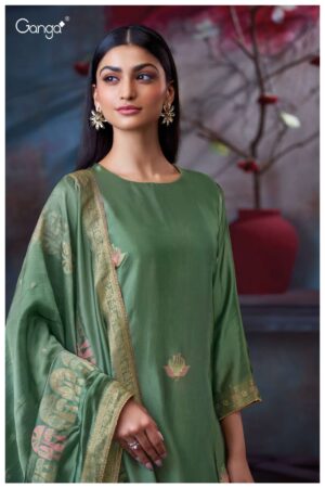 My Fashion Road Ganga Fashion Cassidy Designer Woven Silk Suit | S3751 – C