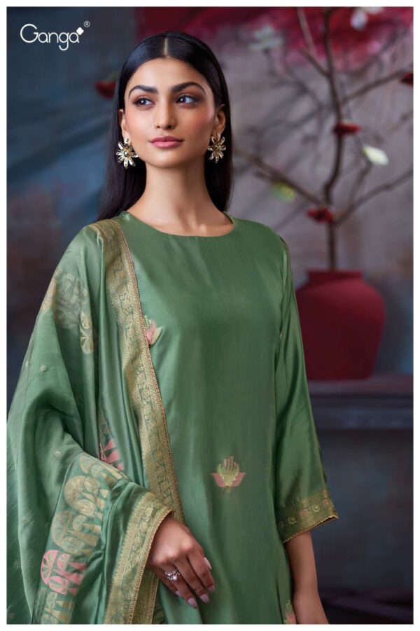 My Fashion Road Ganga Fashion Cassidy Designer Woven Silk Suit | S3751 – C