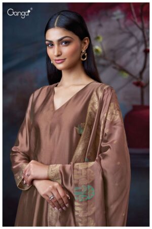 My Fashion Road Ganga Fashion Cassidy Designer Woven Silk Suit | S3751 – D