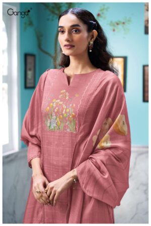 My Fashion Road Ganga Fashion Elowen Premium Cotton Satin Suit  | S3713 – B