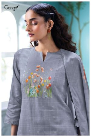 My Fashion Road Ganga Fashion Elowen Premium Cotton Satin Suit  | S3713 – c