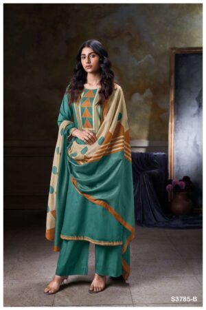 My Fashion Road Ganga Fashion Ishira Printed Cotton Satin Suit | S3785 – B