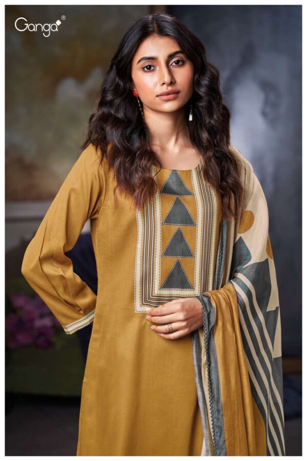 My Fashion Road Ganga Fashion Ishira Printed Cotton Satin Suit | S3785 – C