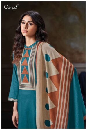 My Fashion Road Ganga Fashion Ishira Printed Cotton Satin Suit | S3785 – A