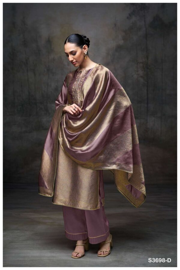 My Fashion Road Ganga Fashion Laurene Designer Jacquard Suit | S3698 – D