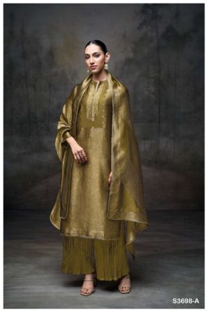 My Fashion Road Ganga Fashion Laurene Designer Jacquard Suit | S3698 – A