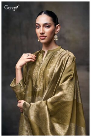 My Fashion Road Ganga Fashion Laurene Designer Jacquard Suit | S3698 – A