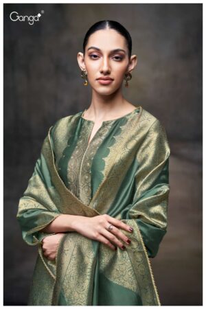 My Fashion Road Ganga Fashion Laurene Designer Jacquard Suit | S3698 – C