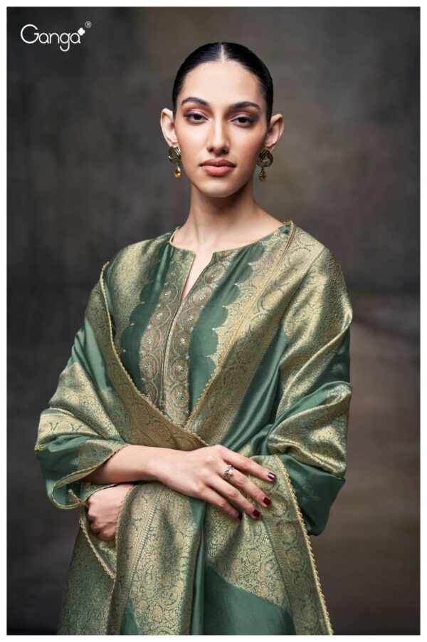My Fashion Road Ganga Fashion Laurene Designer Jacquard Suit | S3698 – C